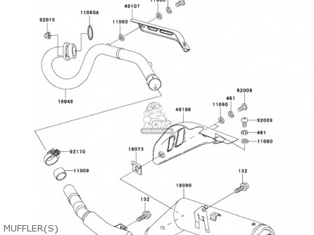 MUFFLER(S) - KL250G5 SUPER SHERPA 2001 USA CANADA