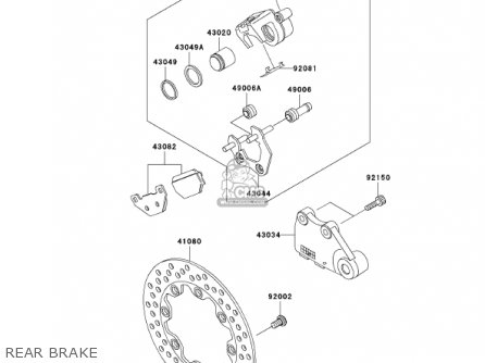 REAR BRAKE - KL250G5 SUPER SHERPA 2001 USA CANADA