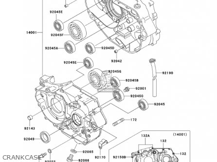 CRANKCASE - KL250G5 SUPER SHERPA 2001 USA CANADA