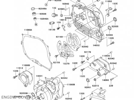 ENGINE COVER(S) - KL250G5 SUPER SHERPA 2001 USA CANADA