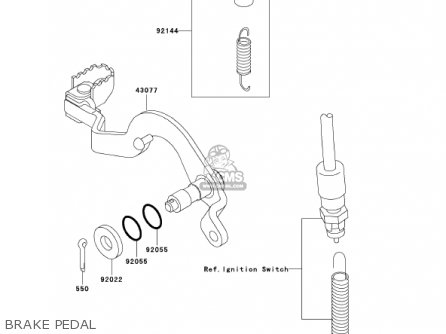 BRAKE PEDAL - KL250G5 SUPER SHERPA 2001 USA CANADA