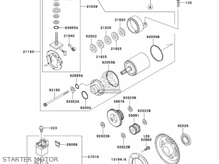 STARTER MOTOR - KL250G5 SUPER SHERPA 2001 USA CANADA