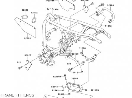 FRAME FITTINGS - KL250G5 SUPER SHERPA 2001 USA CANADA