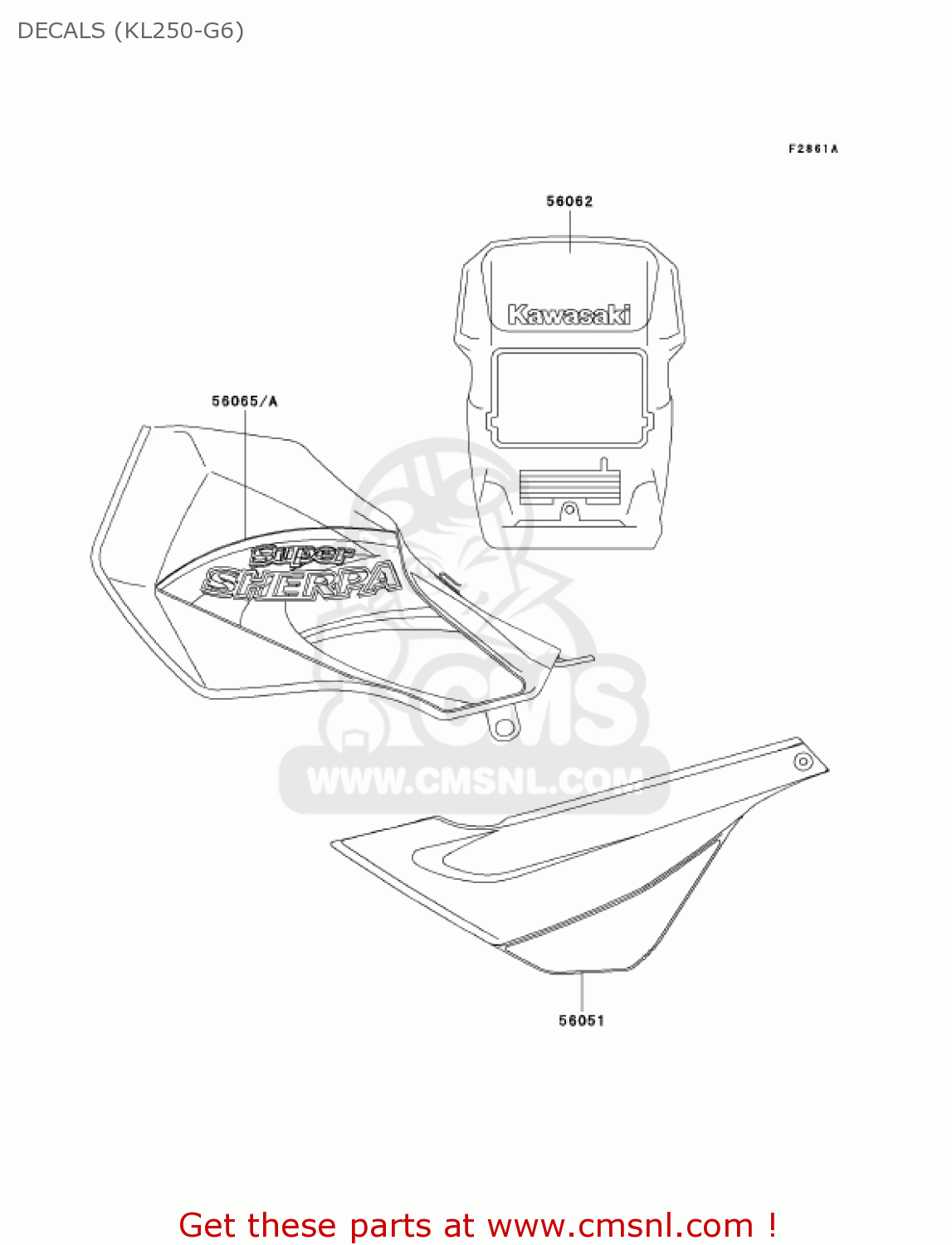DECALS (KL250-G6) KL250G6 SUPER SHERPA 2002 USA CANADA