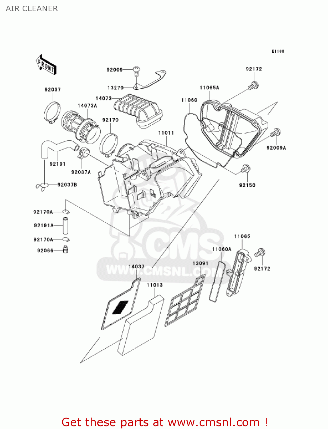 AIR CLEANER KL250G6 SUPER SHERPA 2002 USA CANADA