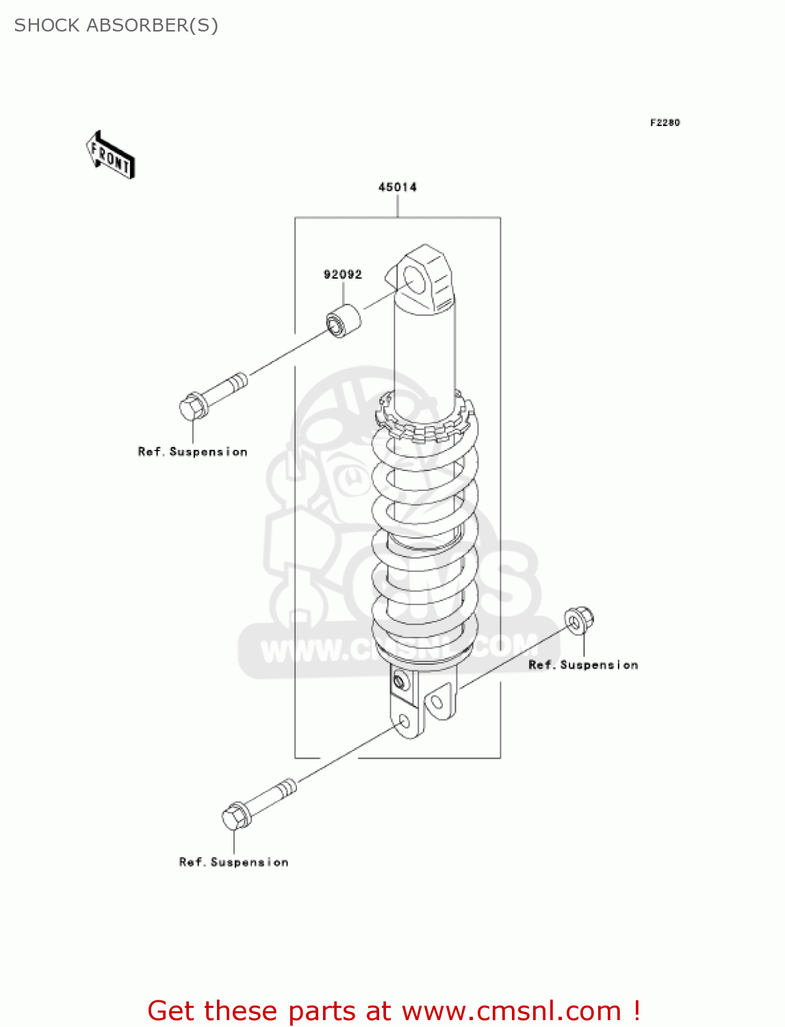 SHOCK ABSORBER(S) KL250G6 SUPER SHERPA 2002 USA CANADA