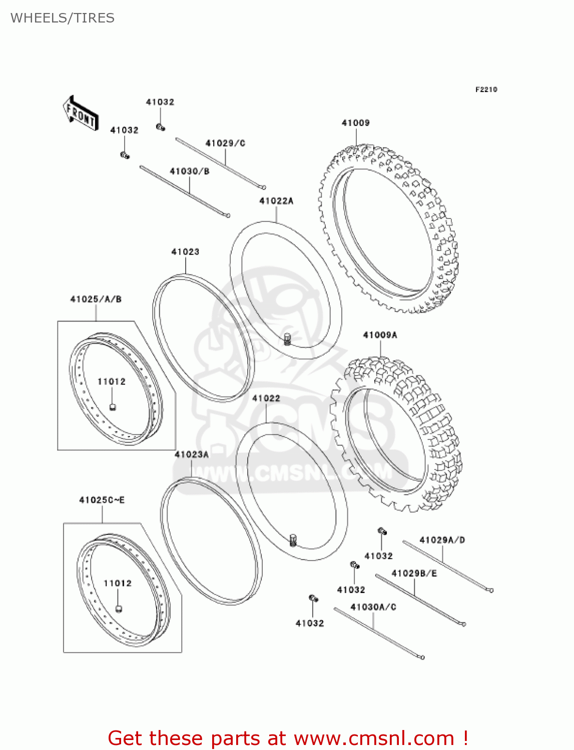 WHEELS/TIRES KL250G6 SUPER SHERPA 2002 USA CANADA