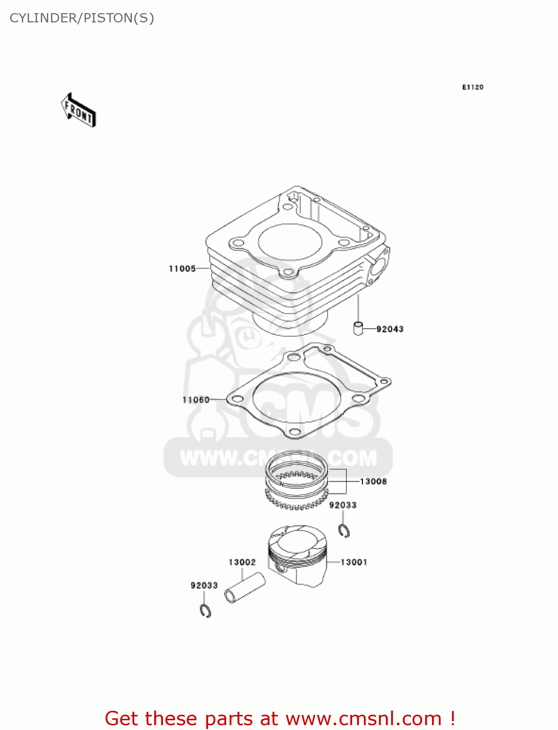 CYLINDER/PISTON(S) KL250G6 SUPER SHERPA 2002 USA CANADA