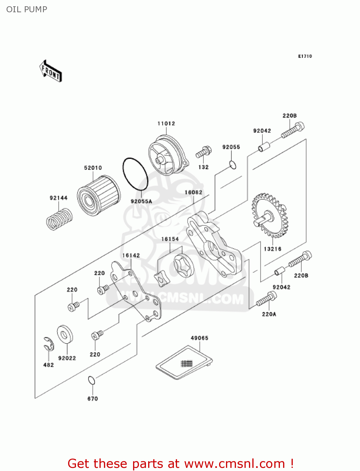 OIL PUMP KL250G6 SUPER SHERPA 2002 USA CANADA