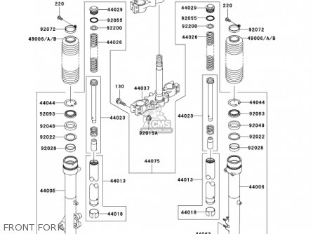FRONT FORK - KL250G6 SUPER SHERPA 2002 USA CANADA