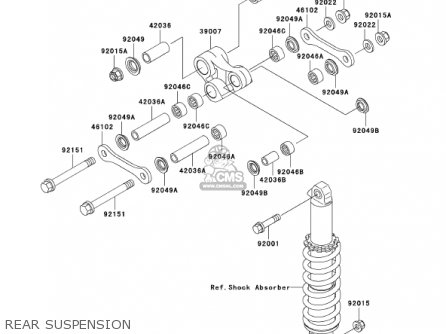 REAR SUSPENSION - KL250G6 SUPER SHERPA 2002 USA CANADA
