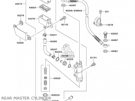 REAR MASTER CYLINDER - KL250G6 SUPER SHERPA 2002 USA CANADA