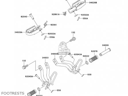 FOOTRESTS - KL250G6 SUPER SHERPA 2002 USA CANADA