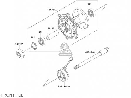 FRONT HUB - KL250G6 SUPER SHERPA 2002 USA CANADA