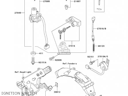 IGNITION SWITCH - KL250G6 SUPER SHERPA 2002 USA CANADA