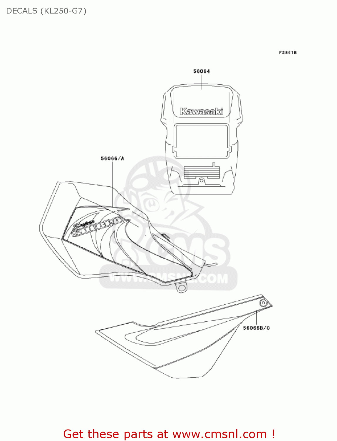 DECALS (KL250-G7) KL250G7 SUPER SHERPA 2003 USA CANADA