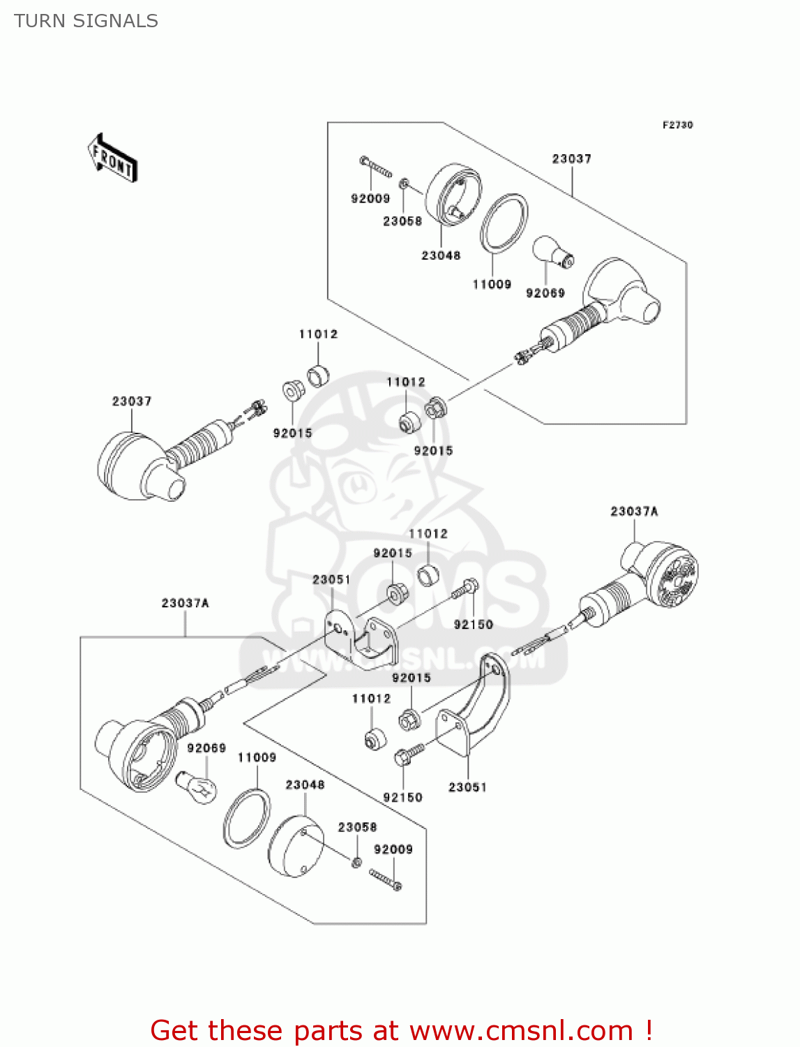 TURN SIGNALS KL250G7 SUPER SHERPA 2003 USA CANADA