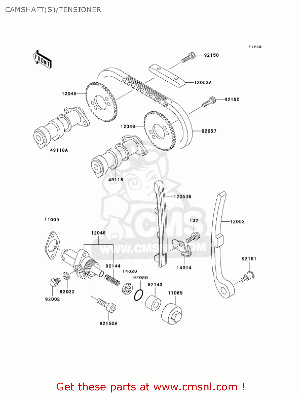 CAMSHAFT(S)/TENSIONER KL250G7 SUPER SHERPA 2003 USA CANADA