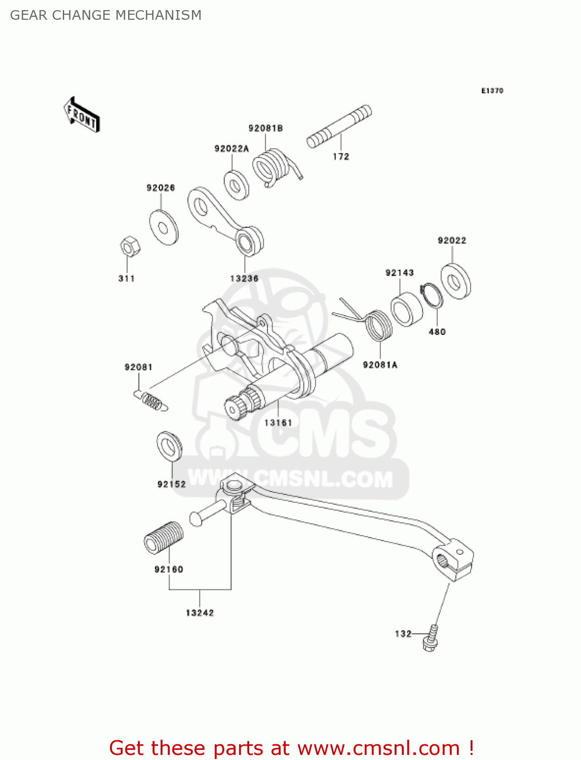 GEAR CHANGE MECHANISM KL250G7 SUPER SHERPA 2003 USA CANADA