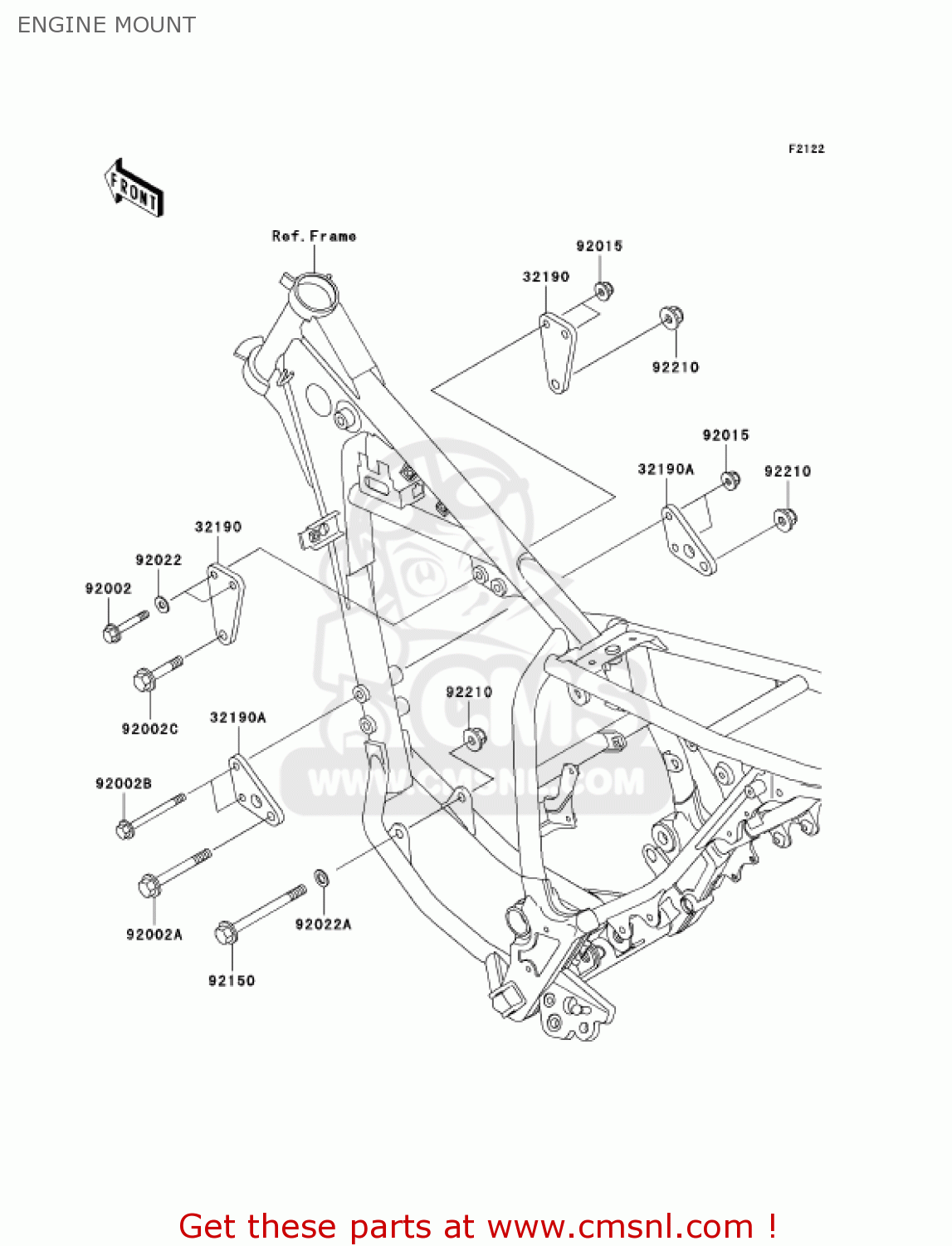 ENGINE MOUNT KL250G7 SUPER SHERPA 2003 USA CANADA