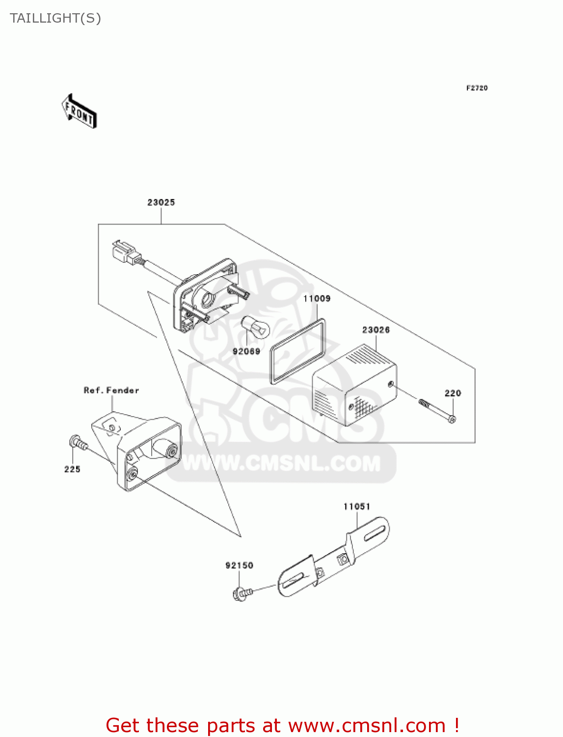 TAILLIGHT(S) KL250G7 SUPER SHERPA 2003 USA CANADA