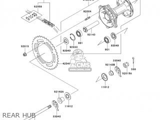 REAR HUB - KL250G7 SUPER SHERPA 2003 USA CANADA