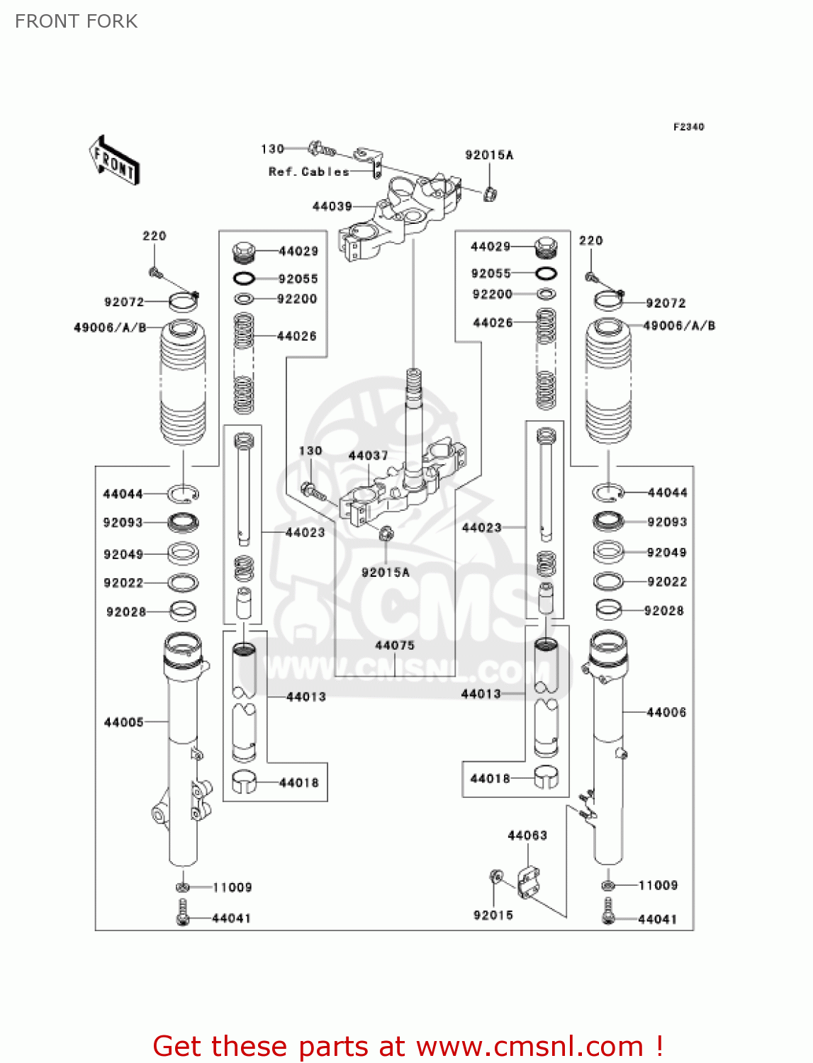 FRONT FORK KL250G8 SUPER SHERPA 2004 CANADA