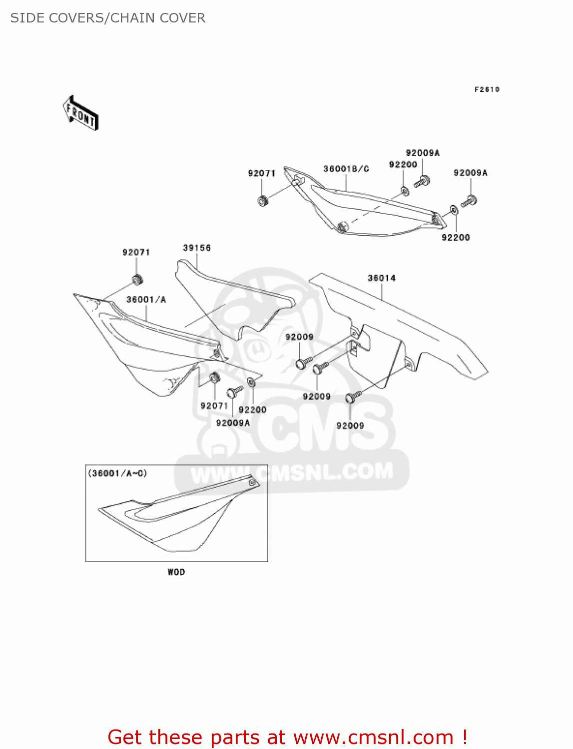SIDE COVERS/CHAIN COVER KL250G8 SUPER SHERPA 2004 CANADA