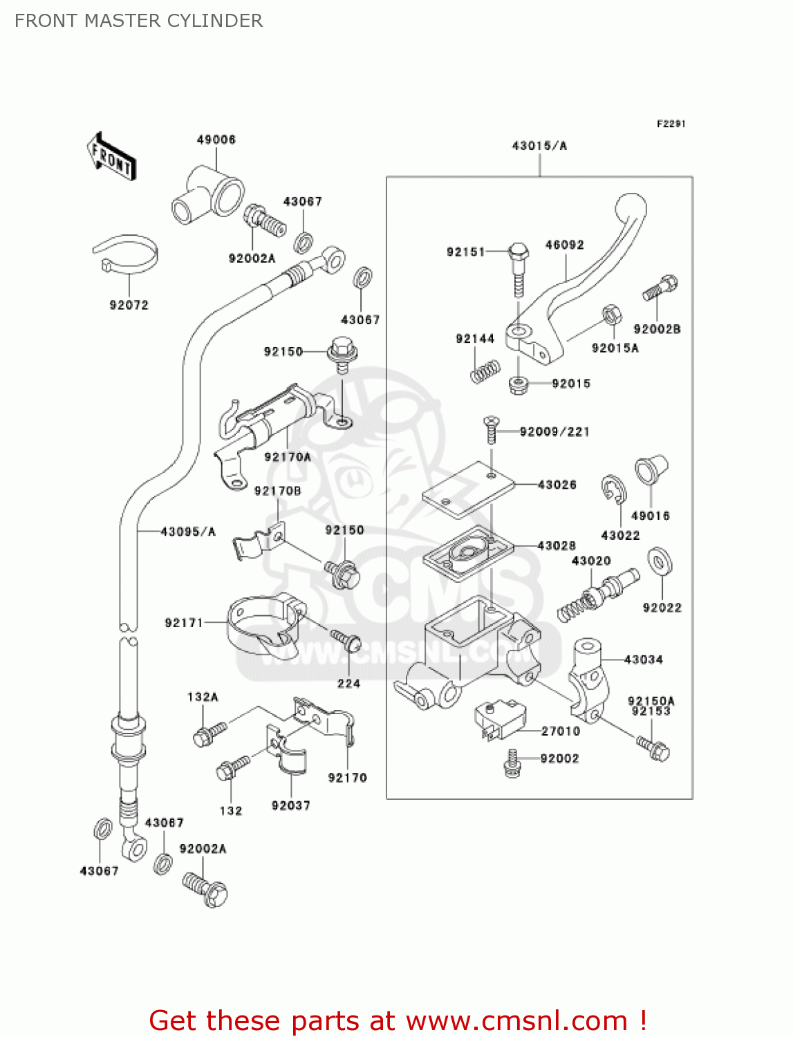 FRONT MASTER CYLINDER KL250G8 SUPER SHERPA 2004 CANADA