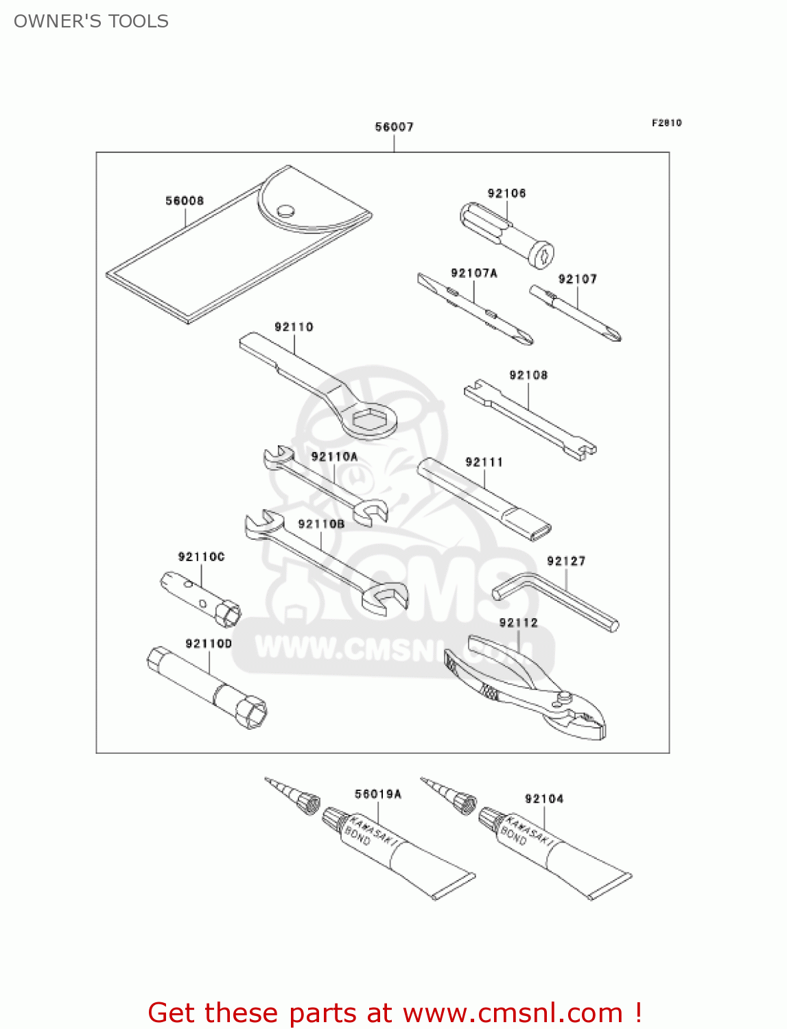 OWNER'S TOOLS KL250G8 SUPER SHERPA 2004 CANADA