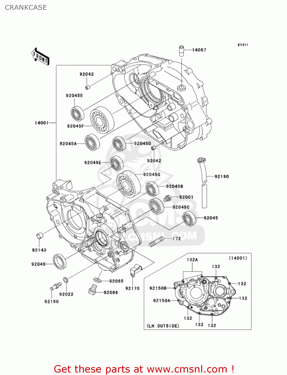 CRANKCASE KL250G8 SUPER SHERPA 2004 CANADA