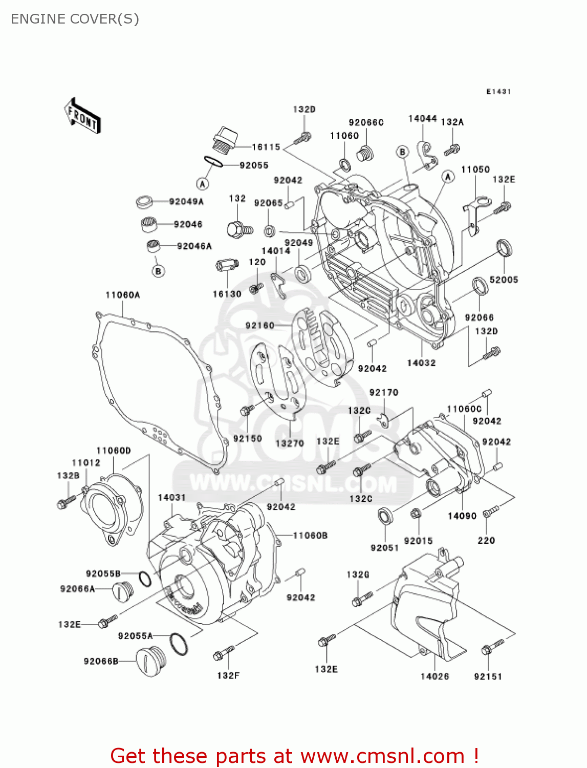 ENGINE COVER(S) KL250G8 SUPER SHERPA 2004 CANADA
