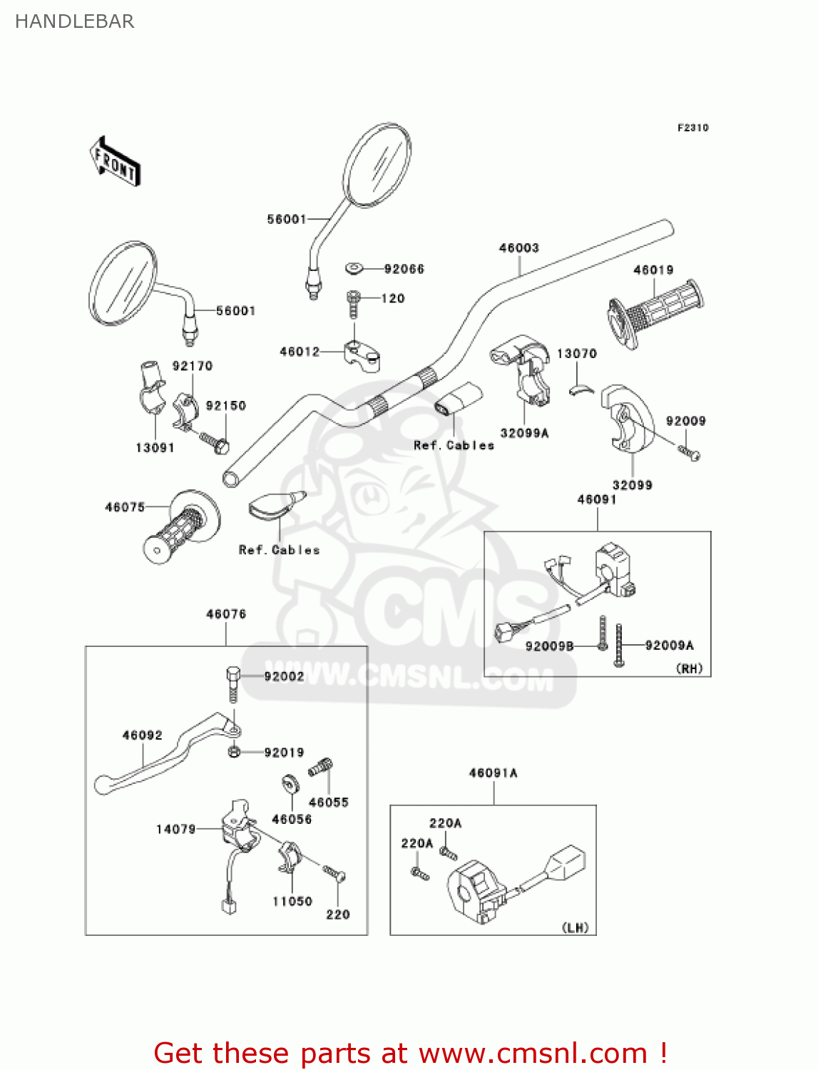 HANDLEBAR KL250G8 SUPER SHERPA 2004 CANADA