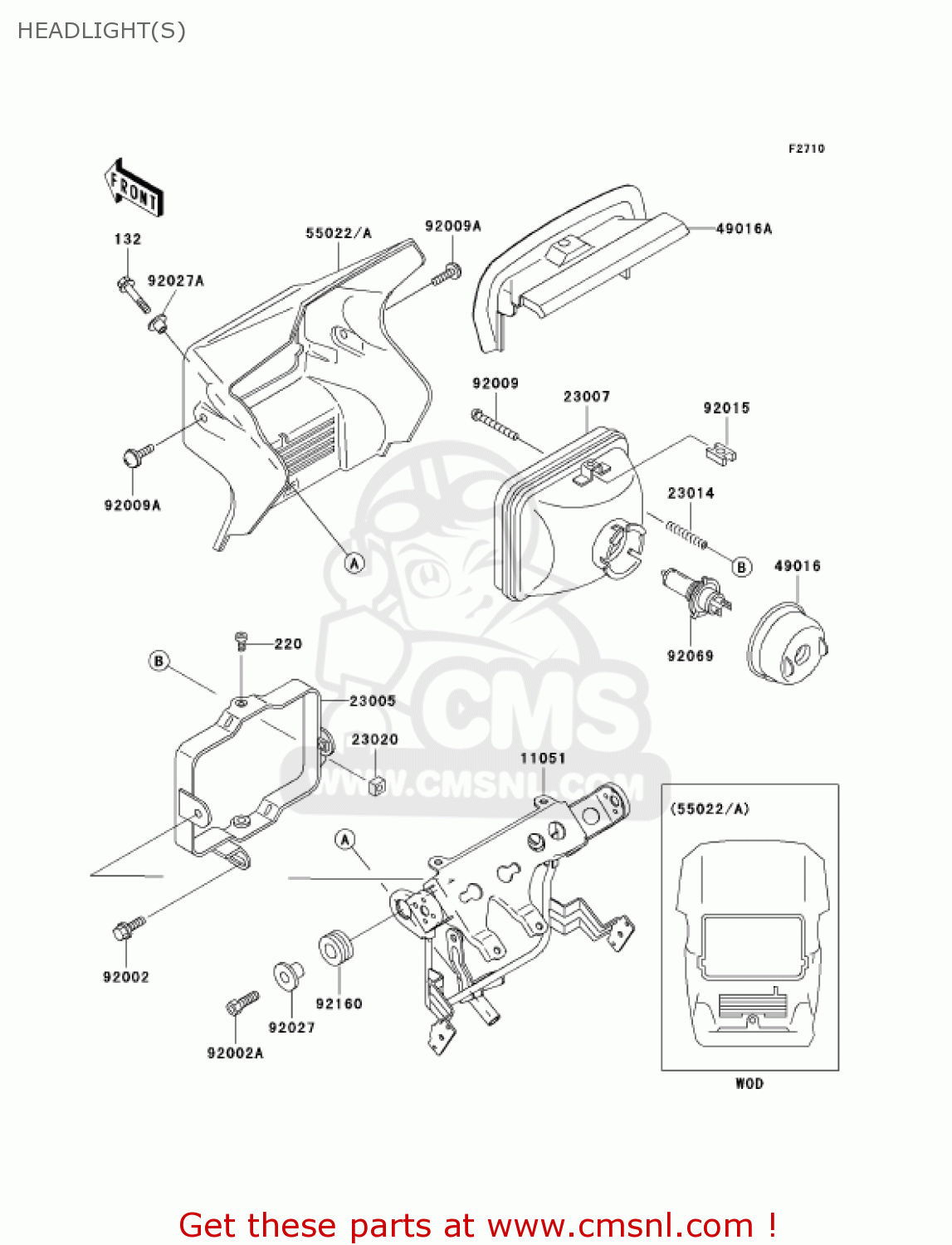 HEADLIGHT(S) KL250G8 SUPER SHERPA 2004 CANADA