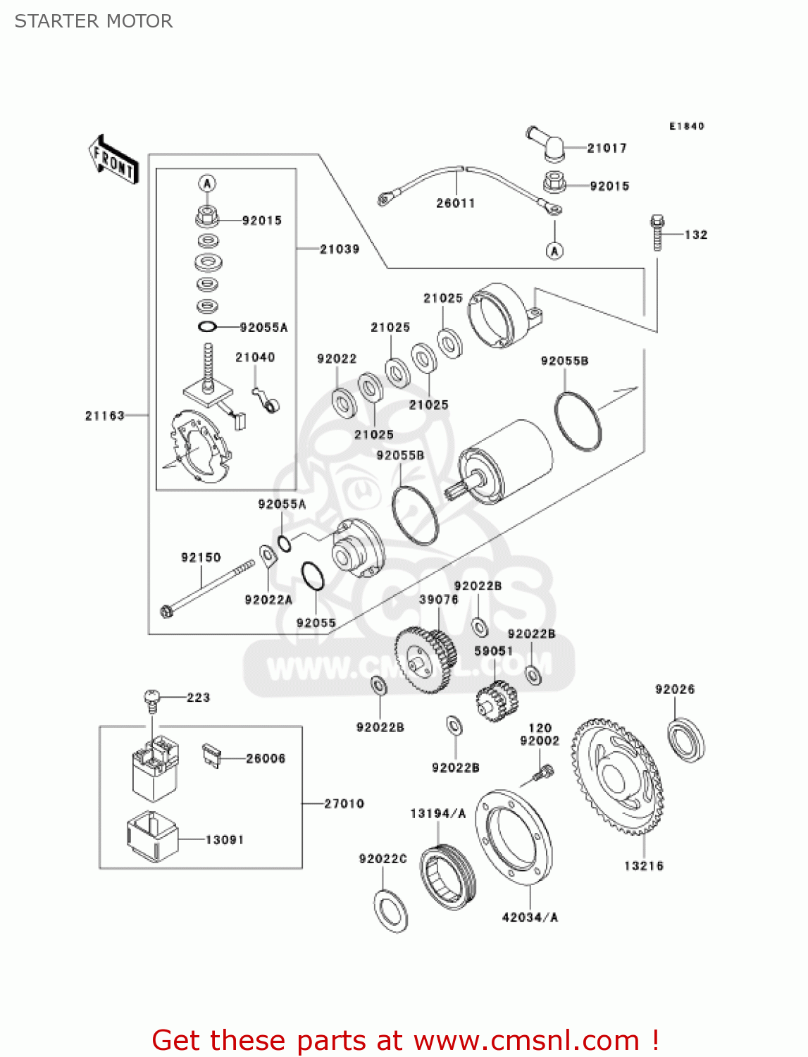 STARTER MOTOR KL250G8 SUPER SHERPA 2004 CANADA