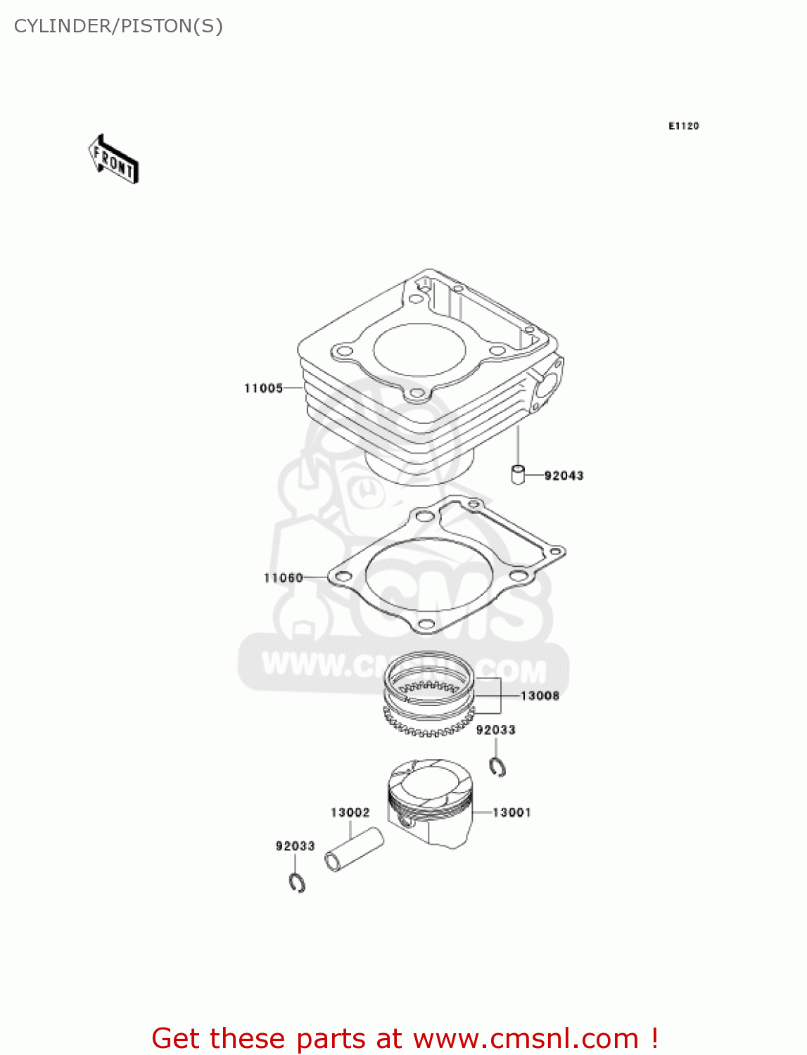CYLINDER/PISTON(S) KL250G8 SUPER SHERPA 2004 CANADA