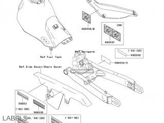 LABELS - KL250G8 SUPER SHERPA 2004 CANADA