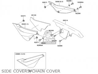 SIDE COVERS/CHAIN COVER - KL250G8 SUPER SHERPA 2004 CANADA