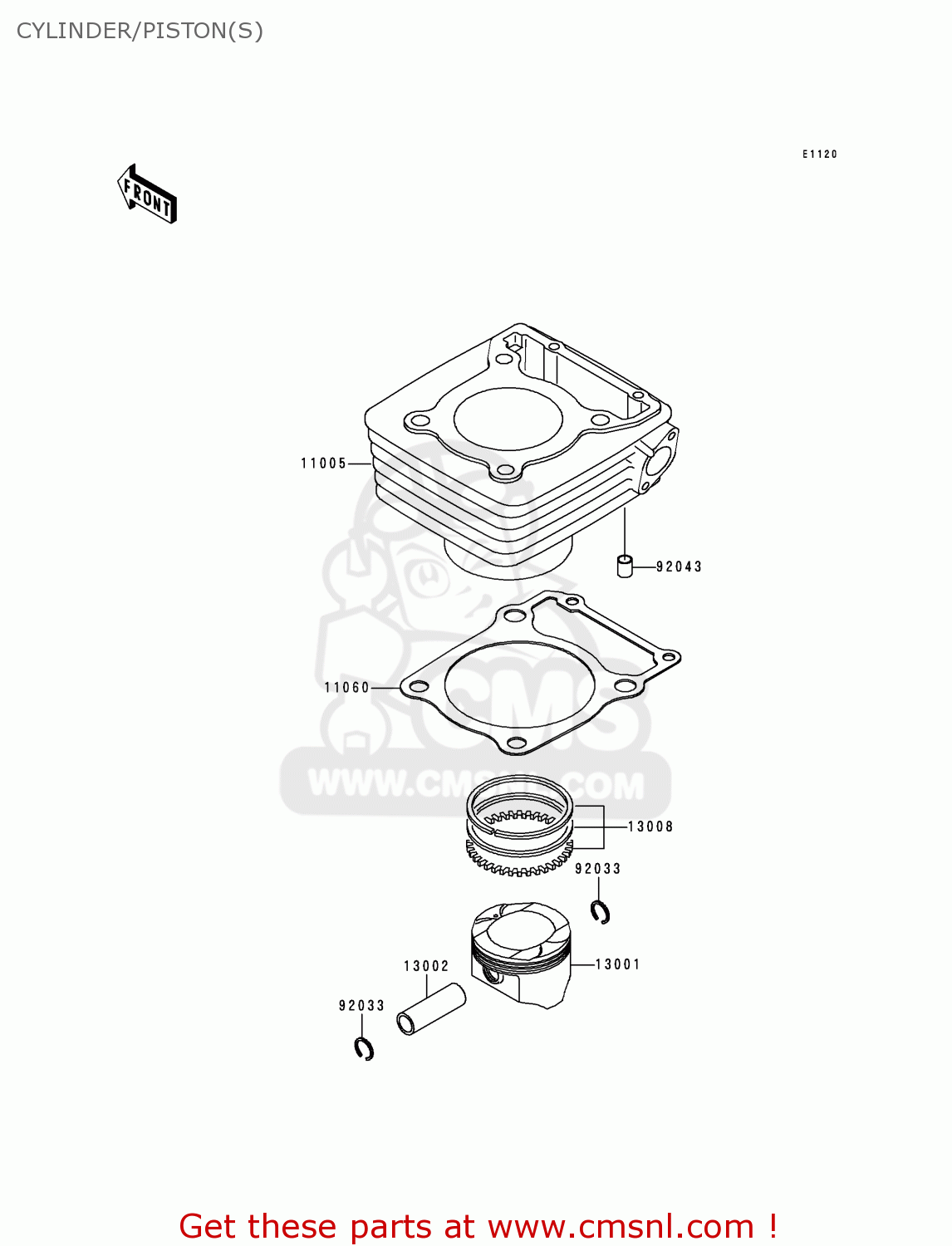CYLINDER/PISTON(S) KL250H1 SUPER SHERPA 1997 GREECE