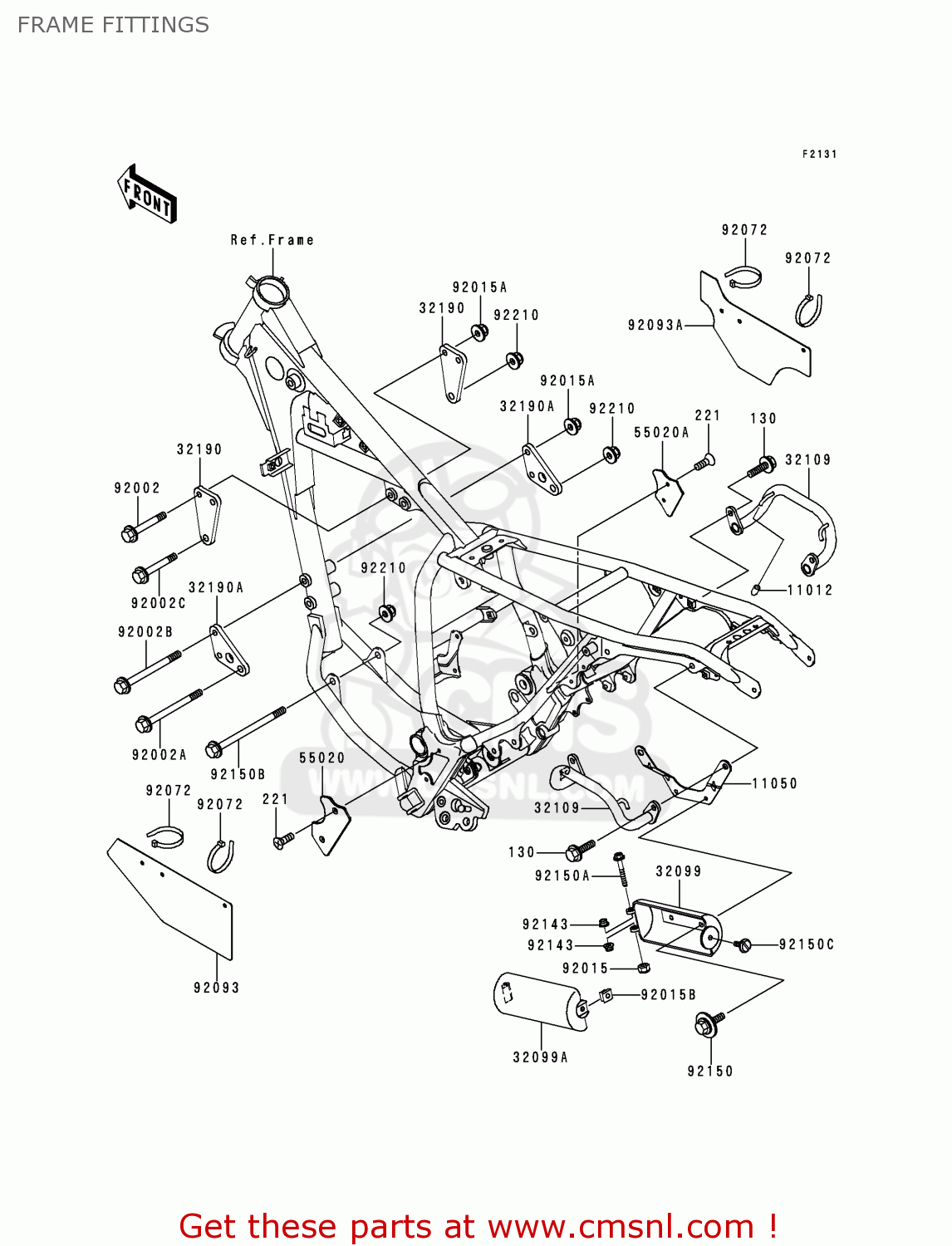 FRAME FITTINGS KL250H1 SUPER SHERPA 1997 GREECE