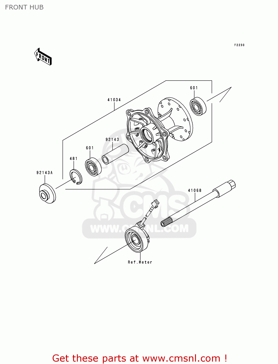 FRONT HUB KL250H1 SUPER SHERPA 1997 GREECE