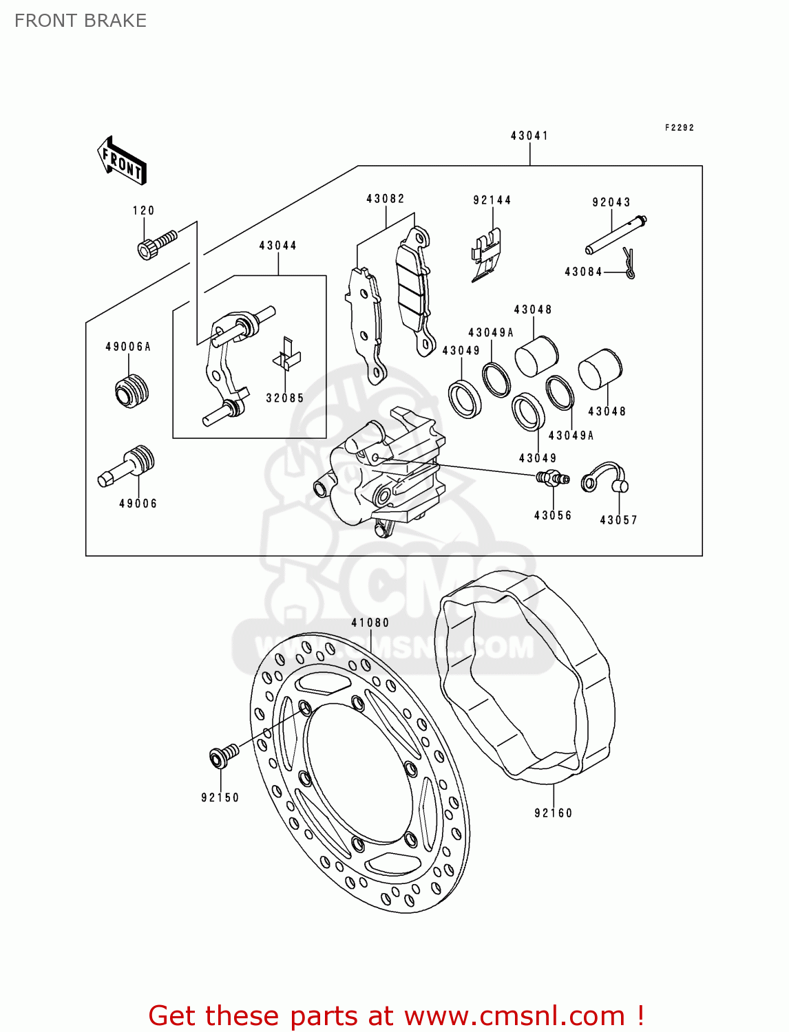 FRONT BRAKE KL250H1 SUPER SHERPA 1997 GREECE