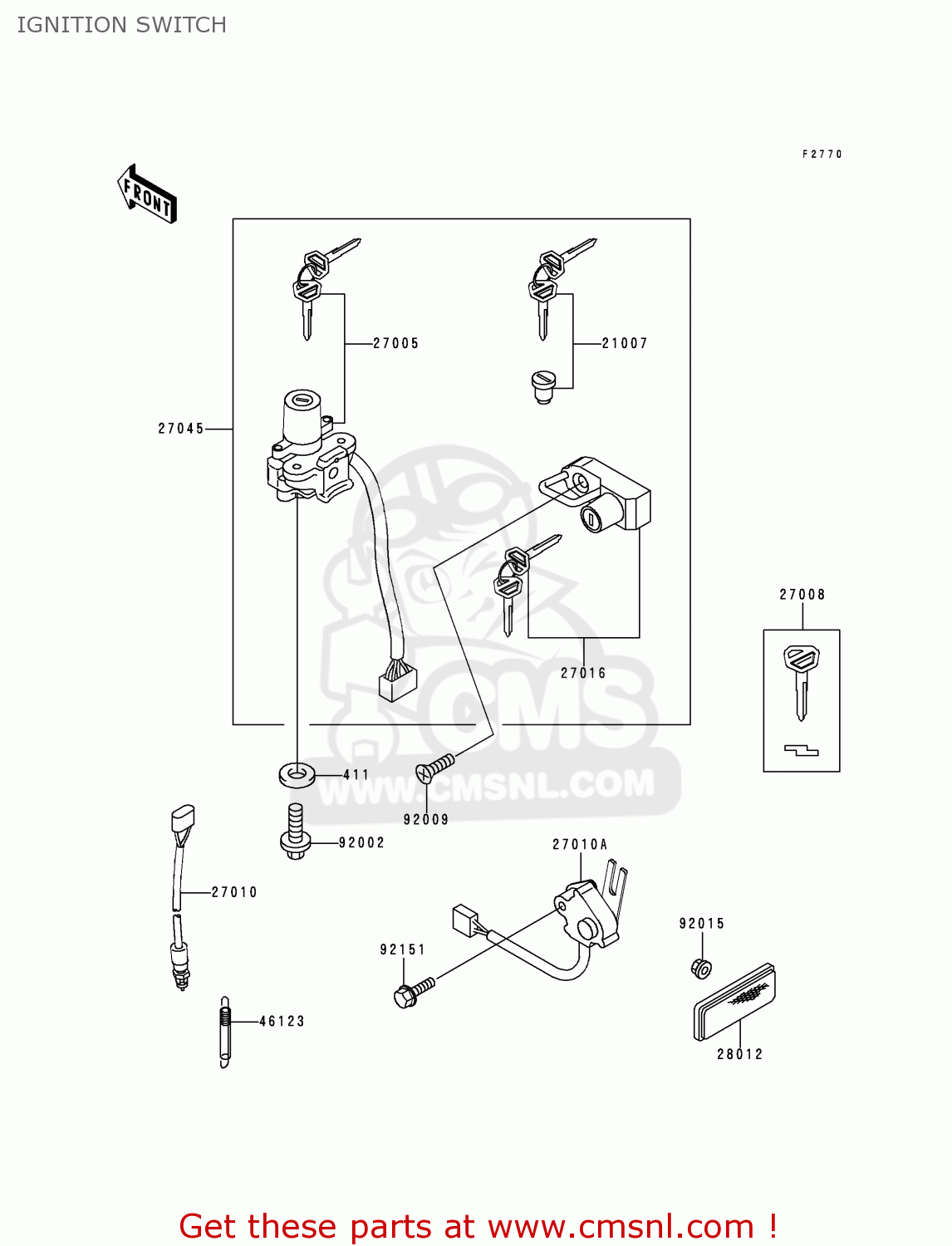 IGNITION SWITCH KL250H1 SUPER SHERPA 1997 GREECE