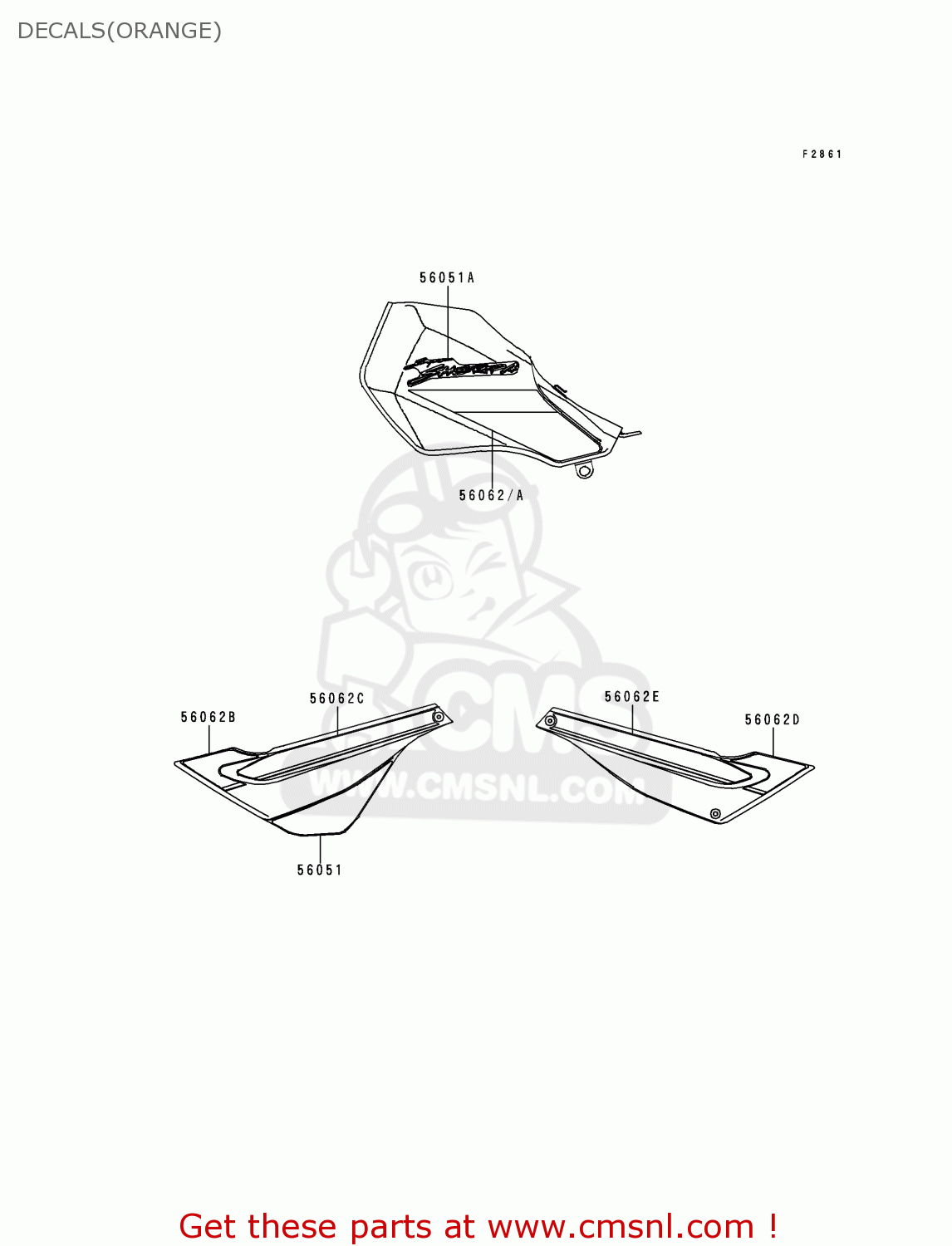 DECALS(ORANGE) KL250H1 SUPER SHERPA 1997 GREECE