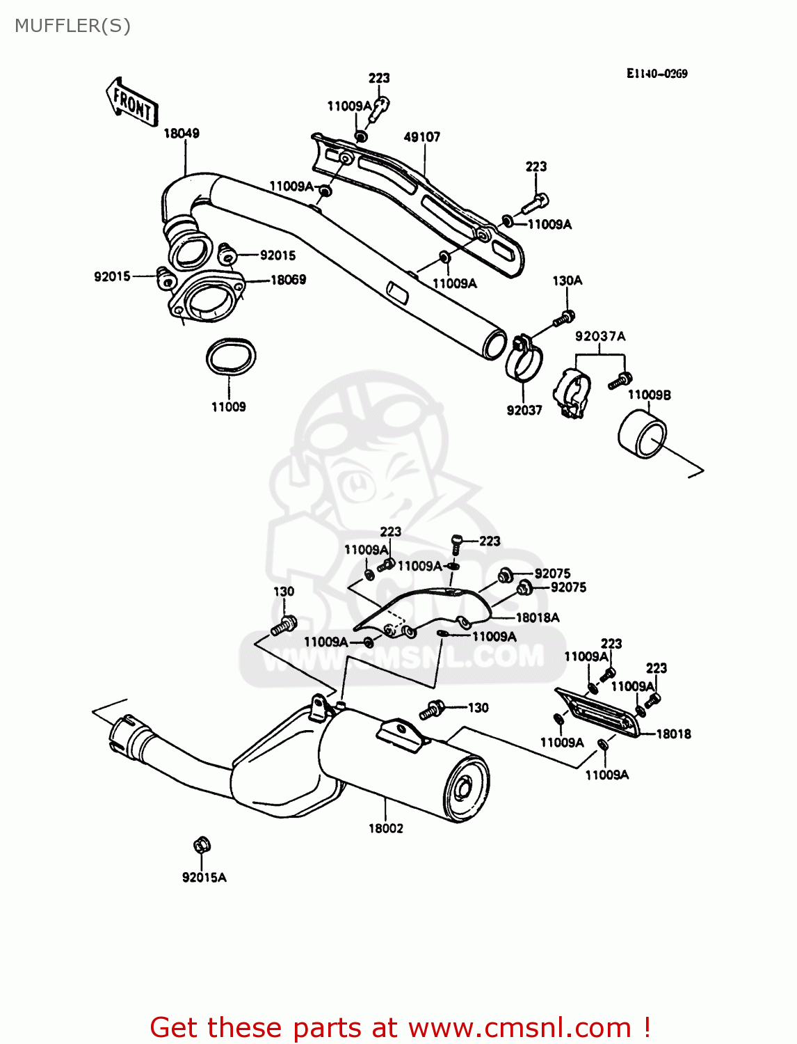 MUFFLER(S) KL500-A1 KLR500 1987 NORWAY AR