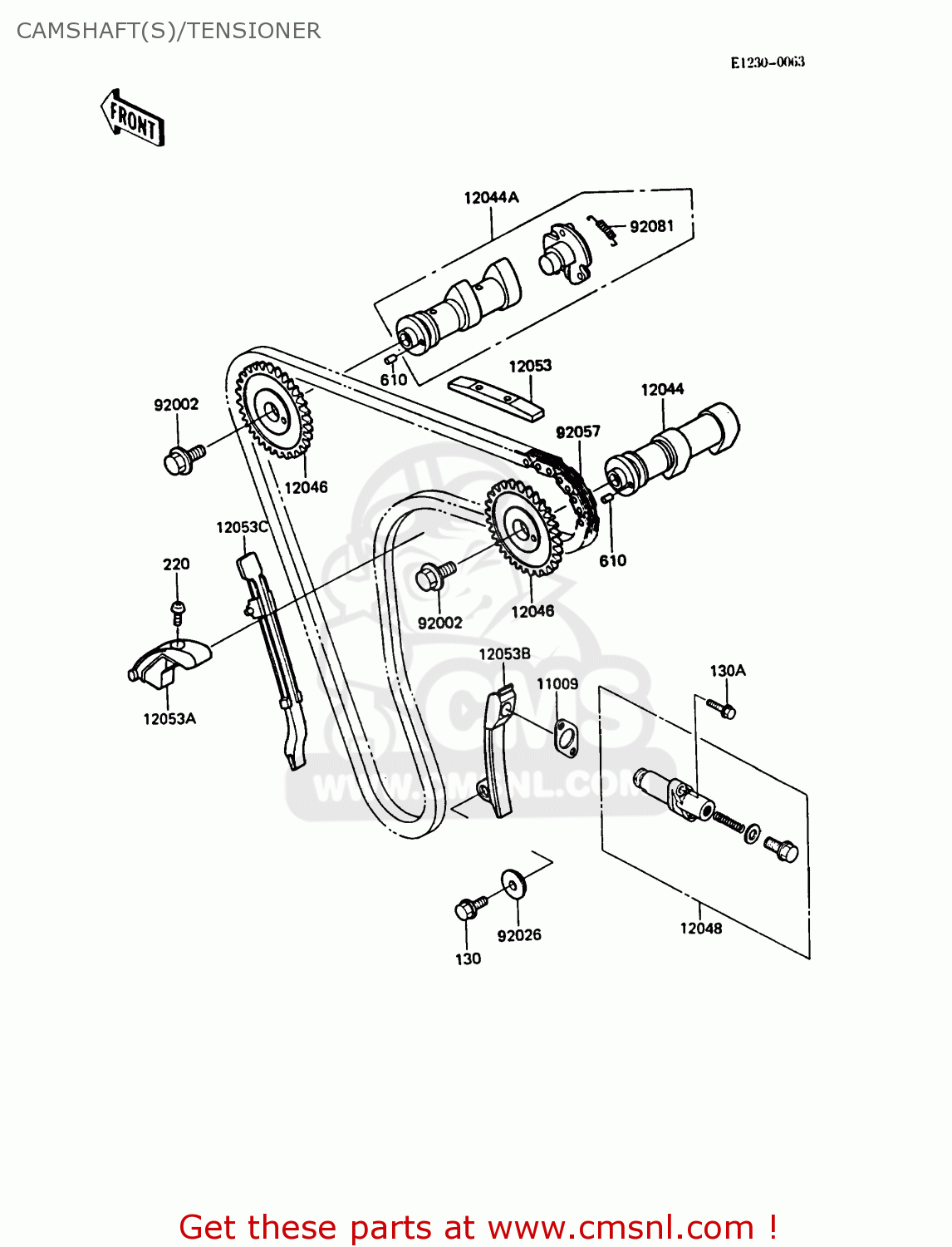 CAMSHAFT(S)/TENSIONER KL500-A1 KLR500 1987 NORWAY AR