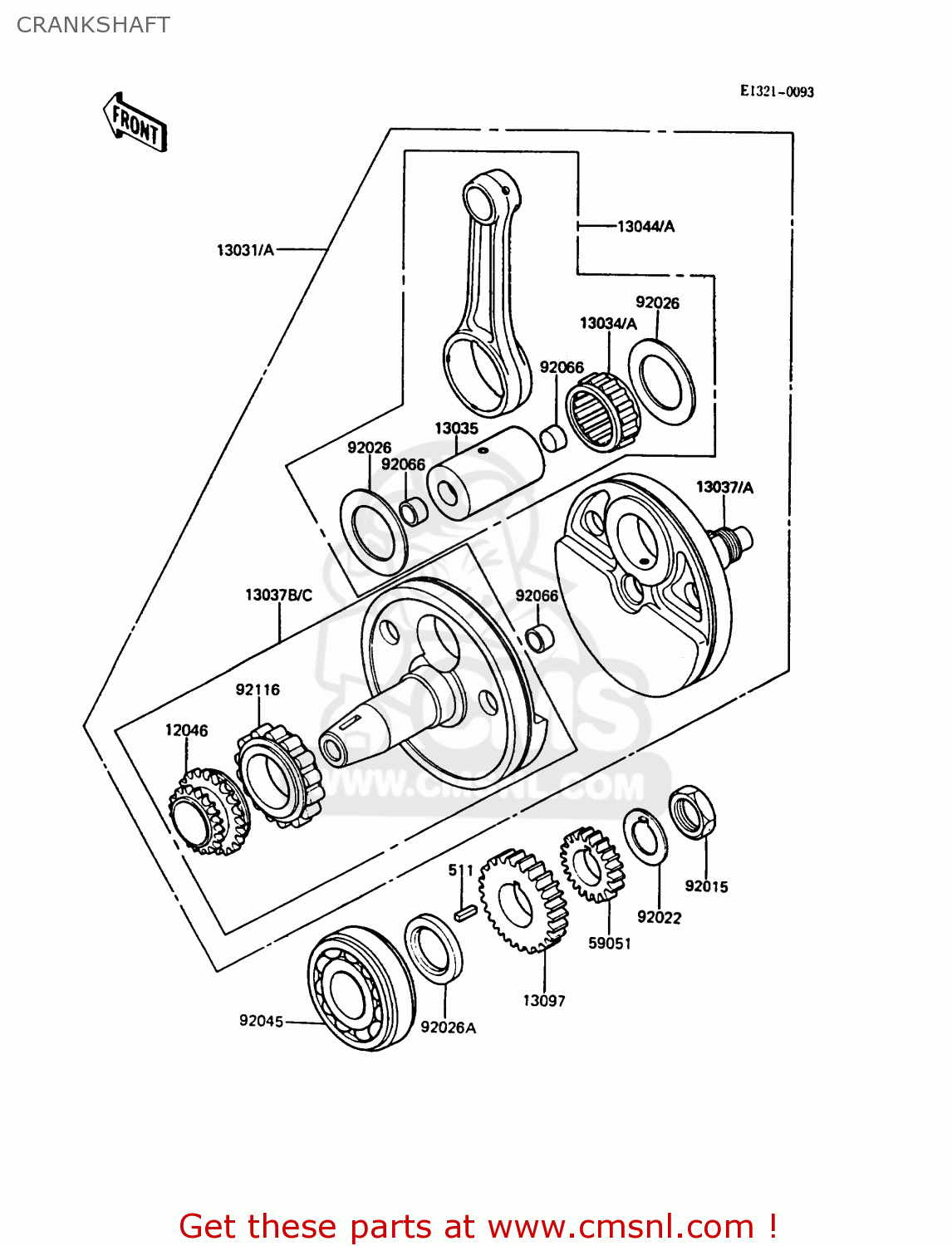 CRANKSHAFT KL500-A1 KLR500 1987 NORWAY AR