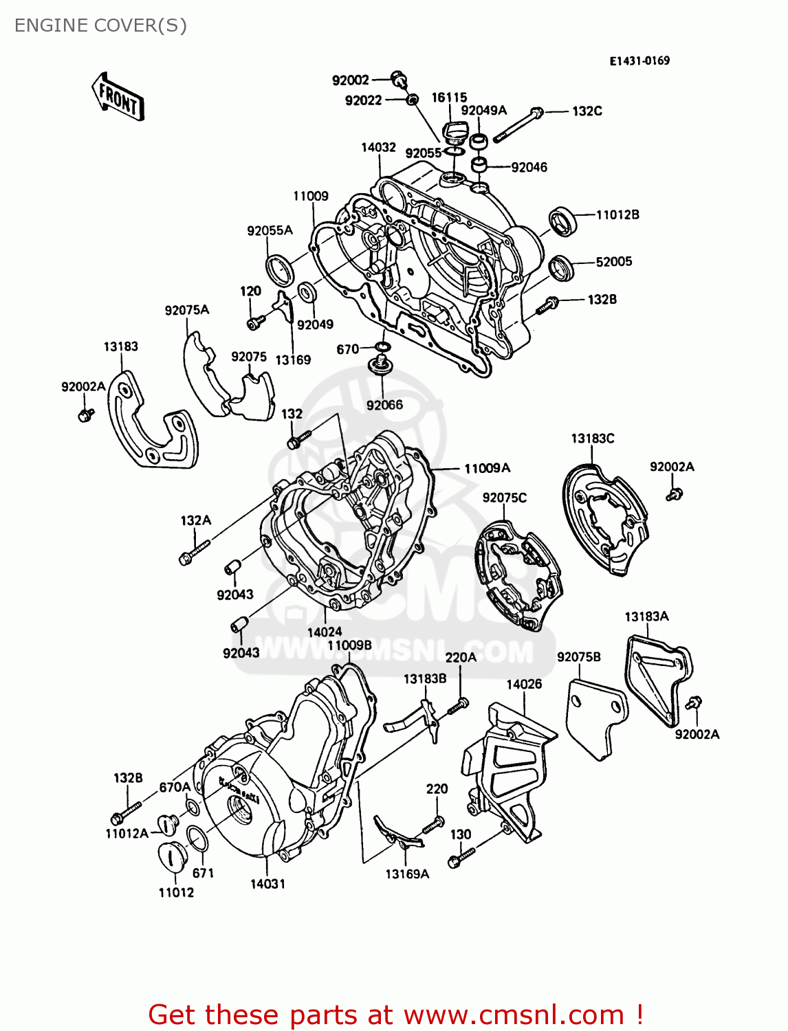 ENGINE COVER(S) KL500-A1 KLR500 1987 NORWAY AR