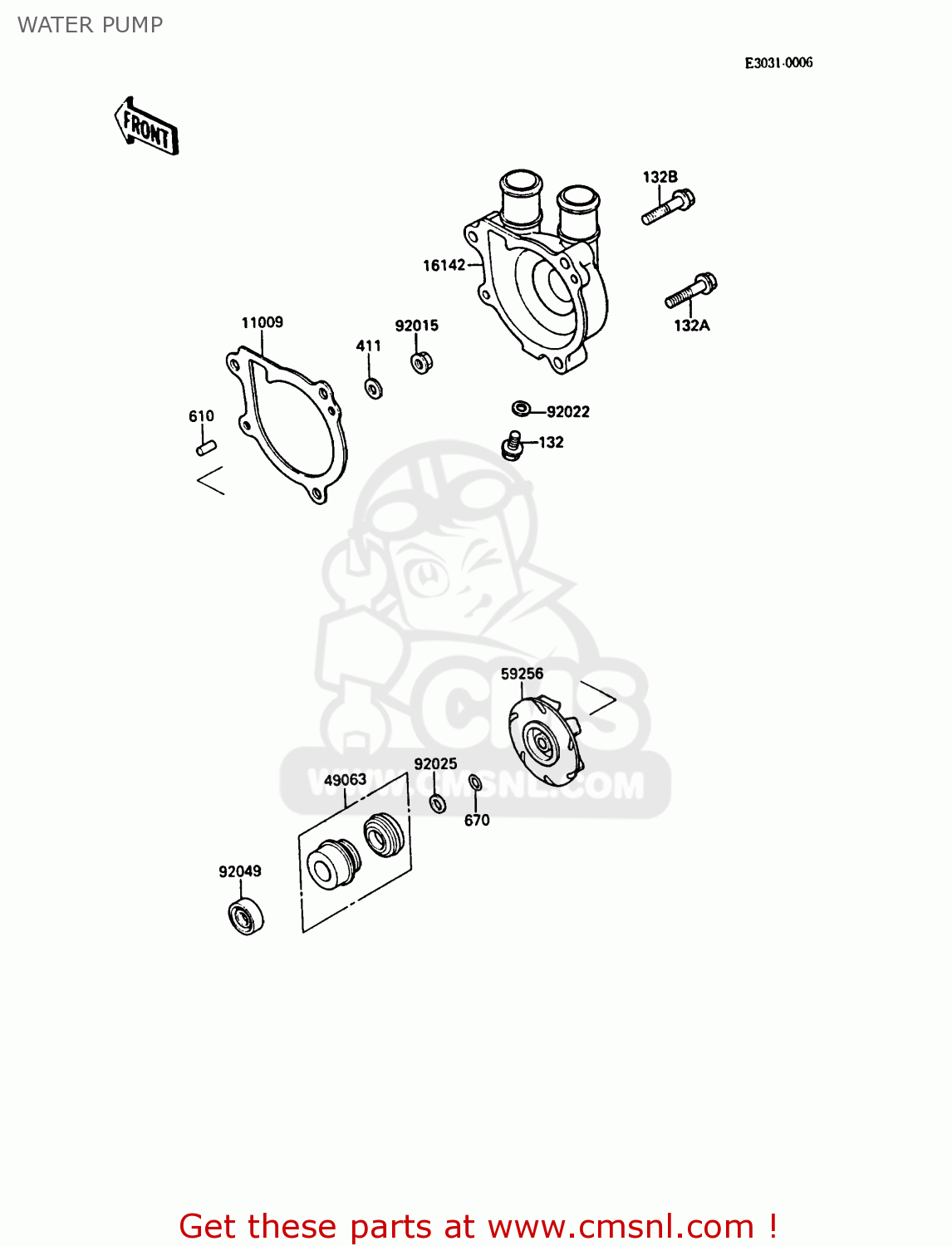 WATER PUMP KL500-A1 KLR500 1987 NORWAY AR