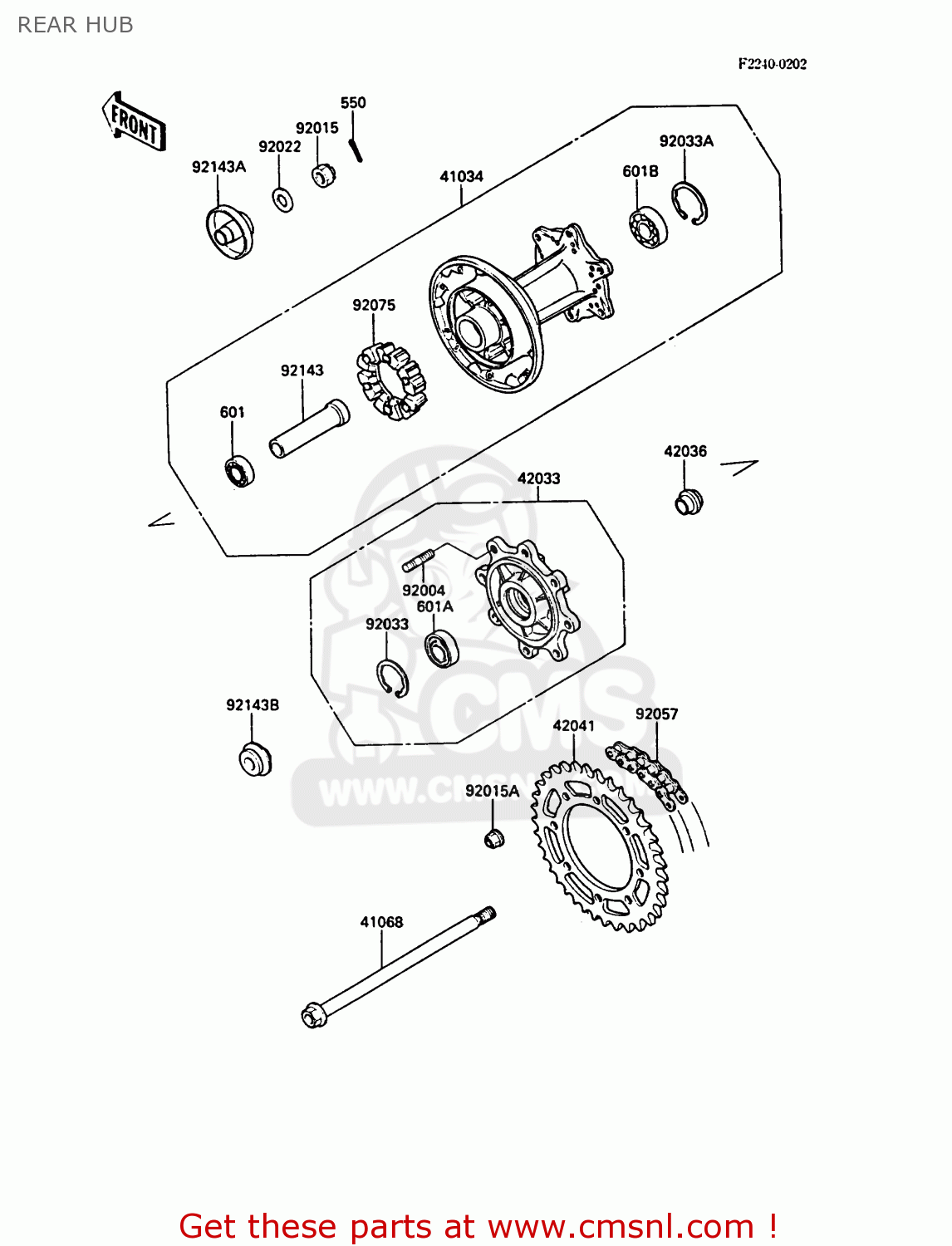 REAR HUB KL500-A1 KLR500 1987 NORWAY AR